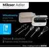 Plakiklis Adler Hand Mixer | AD 4229 | Hand Mixer | 600 W | Greičių skaičius 9 | Turbo mode | Juodas/Baltas