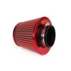 Kūginis oro filtras automobiliui, universalus, raudonas, su 3 adapteriais, AMIO-01042