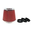 Kūginis oro filtras automobiliui, universalus, raudonas/chromuotas, su 3 adapteriais, AMIO-01282