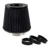Kūginis oro filtras automobiliui, universalus, juodas, su 3 adapteriais, AMIO-02546