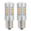 LED lemputės canbus bau15s py21w oranžinės gintaro spalvos 12v 24v amio-02580