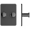 Ag807 Dvigubas sieninis kabliukas iš ABS plastiko, 5,5x7,5 cm, juodas