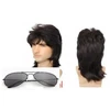 ATL BQ3J Peruka vyriška juoda disco retro + okulary