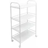 DA679B Vežimėlio stalas ant ratukų, baltas, 60x32x100