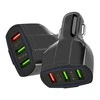 Automobilinis USB įkroviklis PLS34F su 3xUSB QC 3.0, juodas