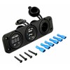 Pls37 Automobilio 12V cigarečių degiklio lizdas 2XUSB 5V 2A voltmetras