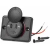 Kvadratinis atsparus vandeniui telefono įkroviklis su raudonu LED apšvietimu, 2x USB-C, 12/24V – AMIO-04232
