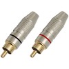3774# RCA kištukas sidabro-metalo, aukso, juodos/raudonos spalvos