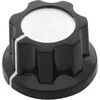 8804# Bakelito potenciometro rankenėlė, juoda/sidabrinė, 19 mm skersmens
