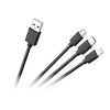 CABLETECH 3in1 jungiamasis kabelis USB A - micro - C - žaibas 1.2m