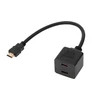 Cabletech Kabelis HDMI 19pol kištukas - 2xHDMI lizdai 0.30m, juodas