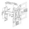 Cabletech Sieninis laikiklis 23-42 colių juodas LPA51-221 (vertikalus ir horizontalus reguliavimas)
