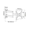 Cabletech Universalus televizoriaus laikiklis 13"-42" reguliuojamas vertikaliai ir horizontaliai