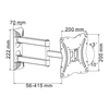 Cabletech Universalus televizoriaus laikiklis 13"-42" reguliuojamas vertikaliai ir horizontaliai