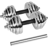 REBEL ACTIVE chromuoti reguliuojamo svorio hanteliai dėkle, 30 kg, su štanga