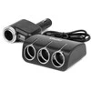 Trijų lizdų prailgintojas su įkrovikliu 1x USB-A + 1x cigarečių uždegiklis 12/24V 120W 80 cm AMIO-04360