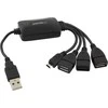 Esperanza EA158 Šakotuvas 4 jungtys USB2.0 - 3 x USB, 1 x microUSB.
