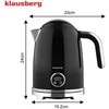 Klausberg Virdulys, Elektrinis virdulys su retro termometru, LED skydeliu, juodas, 1,7 l