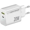 Esperanza EZC105W mains charger 20W Baltas