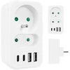 Srovės lizdai x2 + 4xUSB Maclean, skirstytuvas su 2 lizdais, 2xUSB A, 2xUSB C PD 20W, 1x16A + 1x6A, MCE249 F/W