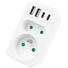 Srovės lizdai x2 + 4xUSB Maclean, skirstytuvas su 2 lizdais, 2xUSB A, 2xUSB C PD 20W, 1x16A + 1x6A, MCE249 F/W
