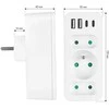 Srovės lizdai x3 + 4xUSB Maclean, skirstytuvas su 3 lizdais, 2xUSB A, 2xUSB C PD 20W, 1x16A + 2x6A, MCE248 F/W