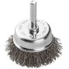 Szczotka 50 mm vielinis taurės formos šepetys, gofruota plieninė viela, su 6 mm kotu
