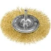 Szczotka 100 mm vielinis diskinis šepetys, gofruota viela, padengtas žalvariu, su 6 mm kotu
