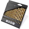 Grąžtas Wiertła HSS TiN metalo grąžtai, 1–10 mm, 19 vnt. rinkinys