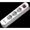 Hand Home Przedłużacz su trzykrotnym gniazdem su wyłącznikiem; schuko i usb; 3x2p+su; 16a; 3m; balta