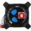 Hand Power Przedłużacz bębnowy kwadratowy linija hand pwr; 4p+su; 2x2p+su; ip44; 16a;400v; h07rn-f; 5×2,5; 15m;schuko; juoda