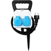 Hand Pro Sodo ilgintuvas dvigubas įsmeigiamas, guminis, 3×1,5 mm², 1,5 m, IP44, Schuko