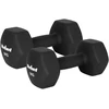 Hantelki HEX 2x9kg neopreno ketaus hanteliai, REBEL ACTIVE