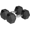 Gumuoti ketaus hanteliai HEX 2x10kg, REBEL ACTIVE