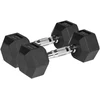 Gumuoti ketaus hanteliai HEX 2x5kg, REBEL ACTIVE