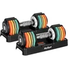 Hantle żeliwne regulowane automatycznie, komplektas 2x5 kg, skok co 1kg, REBEL ACTIVE