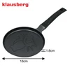 Patelnia Keptuvė Blynų kepimo forma, kačiuko rašto, aliuminio, nelimpanti danga, juoda, 18 cm skersmens, Klausberg, kb-7973