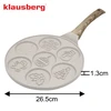 Patelnia Keptuvė Blynų kepimo forma, kalėdinio rašto, aliuminio, nelimpanti danga, smėlio spalvos, 26,5 cm skersmens, Klausberg, kb-7970