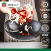 King Hoff Wok Keptuvė su dangčiu, 30 cm, anglinio plieno, marmurinė nelimpanti danga, medinė rankena, „Kinghoff“, kh-1984
