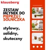 Młynek Pipirų malūnėlis su druskine - rinkinys, akacijos mediena, keraminis mechanizmas, Klausberg, kb-7859