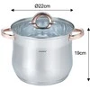 Puodas plieno su pokrywą, 7,0l, śr.22cm, klausberg, kb-7792