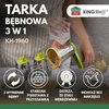 3 viename rotacinis būgninis tarka, žalias, su 3 keičiamais nerūdijančio plieno būgnais, Kinghoff, Kh-1960
