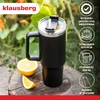 Puodelis Termospuodelis su šiaudeliu, juodas, 1100 ml, nerūdijančio plieno, Klausberg, kb-7942