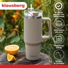 Puodelis Termospuodelis su šiaudeliu, pilkas, 1100 ml, nerūdijančio plieno, Klausberg, kb-7943
