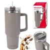 Puodelis Termospuodelis su šiaudeliu, pilkas, 1100 ml, nerūdijančio plieno, Klausberg, kb-7943