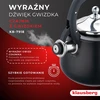 Virdulys, Švilpiantis virdulys, nerūdijančio plieno, juodas su sidabro elementais, 2,8 l, Klausberg, kb-7918