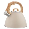 Virdulys, 2,5 l smėlio spalvos plieno virdulys su medžio imitacijos rankena, Klausberg kb-7954