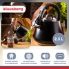 Virdulys, Plieninis virdulys su švilpuku, 2,5 l, matinės juodos spalvos, Klausberg kb-7948