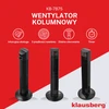 Wentylator Koloninis ventiliatorius, pastatomas, 91 cm, su nuotolinio valdymo pultu ir LED ekranu, Klausberg