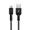 Kabelis „Maclean“ „microUSB“ laidas, palaikantis „Fast Charge 2.4A“, duomenų perdavimas, 5V/2.4A, juodas, 1 m ilgio, MCE473